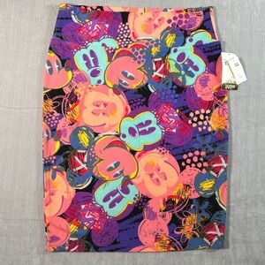 LuLaRoe Cassie Skirt XL Extra Large Disney Mickey Mouse Colorful Print NWT